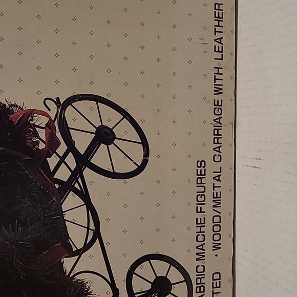 Vintage Traditions Fabric Mache Caroling Family In Carriage Centerpiece - Picture 5 of 17